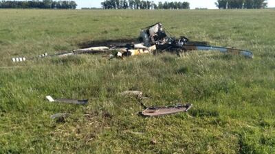 Ayacucho: Un helicóptero chocó contra unos cables, cayó a tierra y el piloto falleció