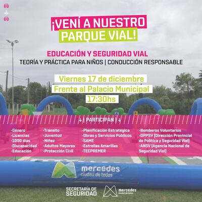 En Mercedes se desarrollará una jornada de educación y seguridad vial