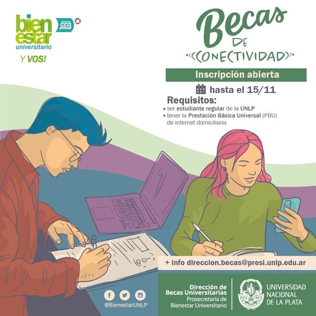 UNLP: abre nuevamente la inscripción para la Beca de conectividad para estudiantes