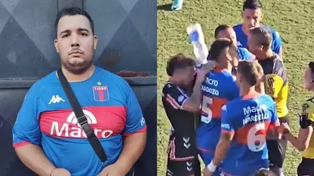 Liberaron al hincha de Tigre que arrojó la botella y le pegó en la cabeza a un jugador de Chacarita
